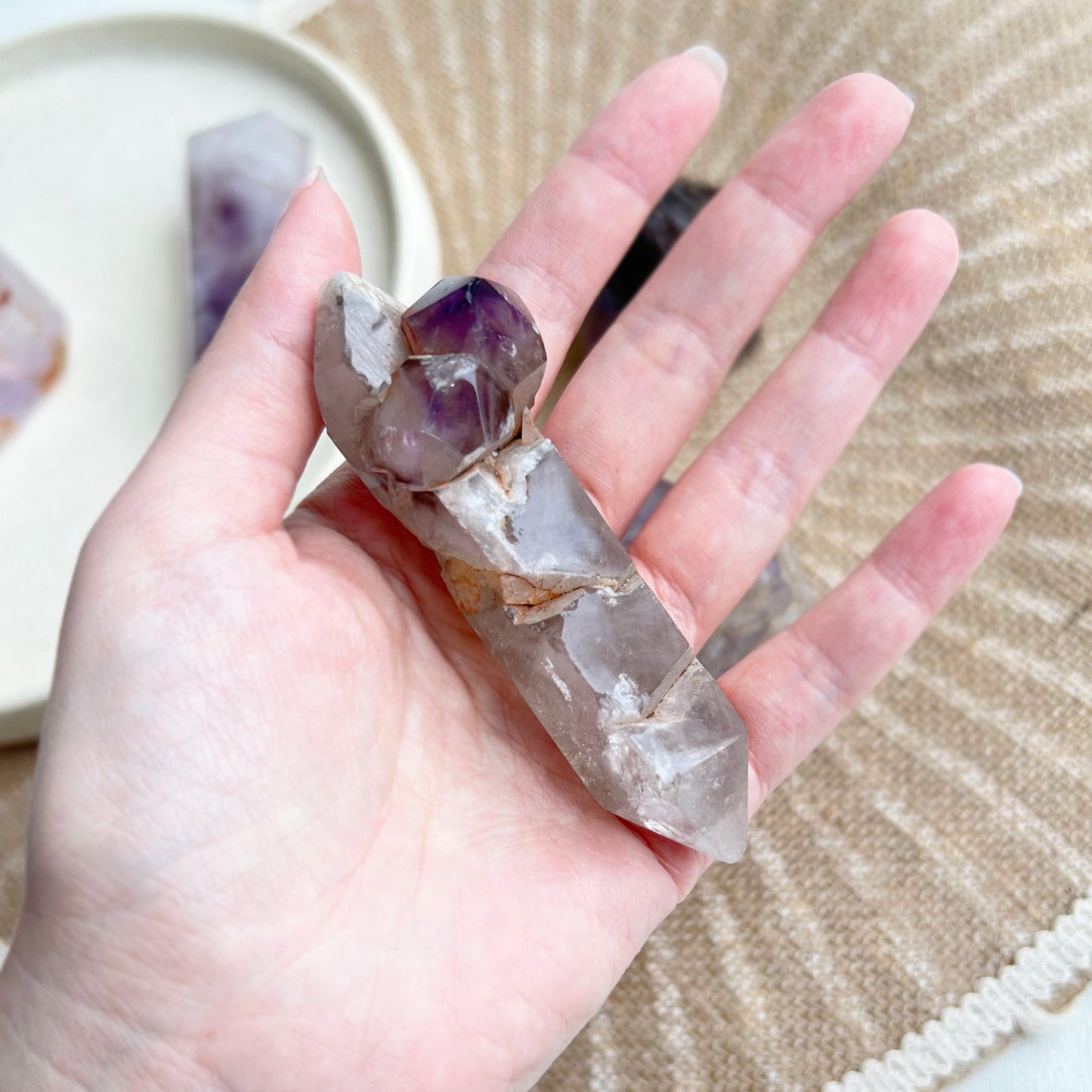 Polished Smokey Amethyst Window Quartz - T1AWQ-4