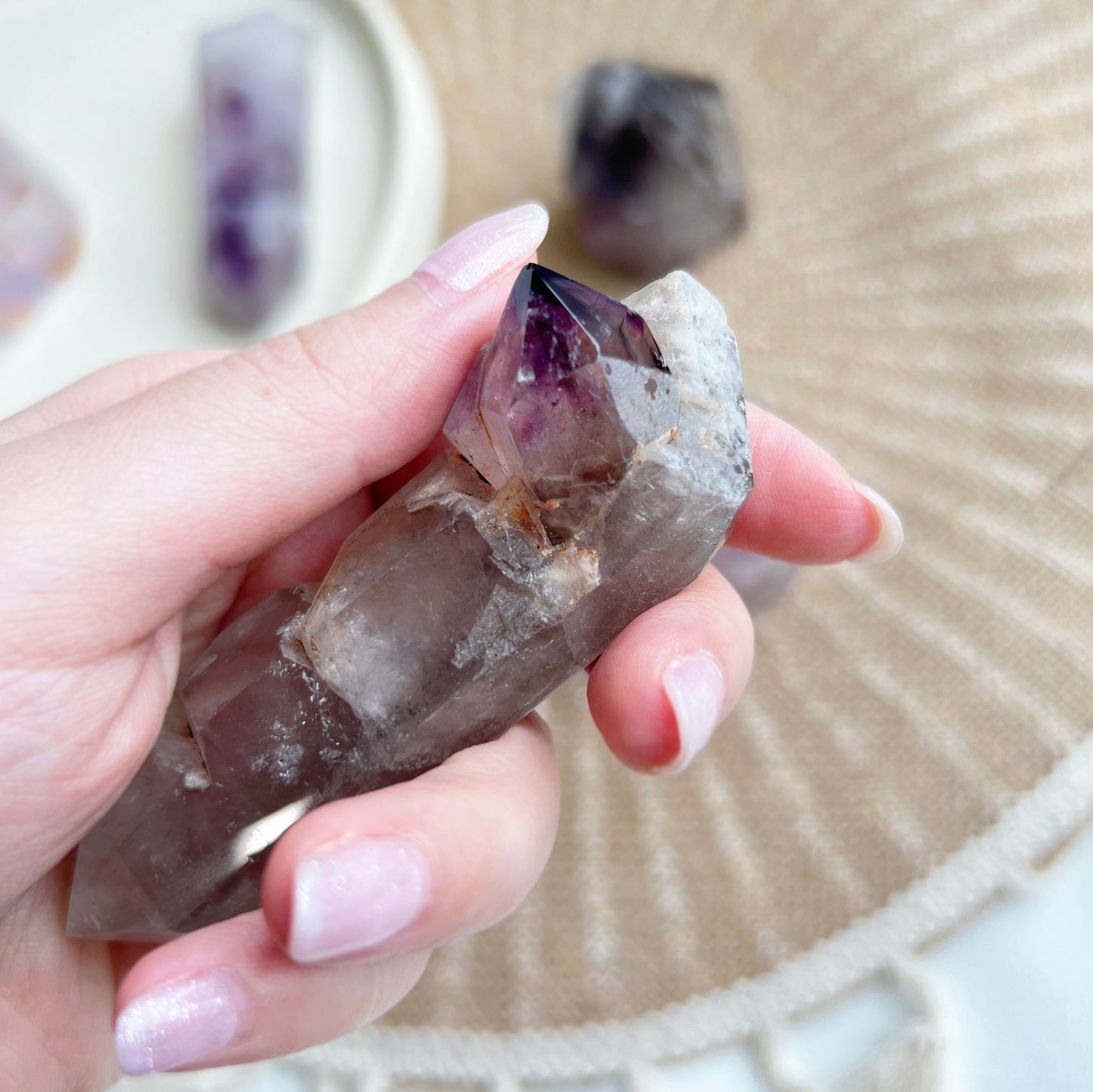 Polished Smokey Amethyst Window Quartz - T1AWQ-4