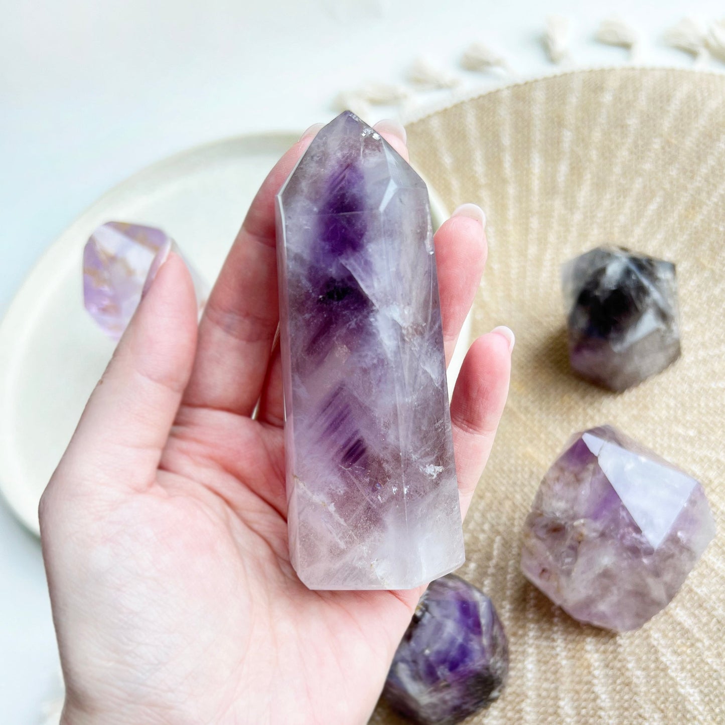 Polished Smokey Amethyst Window Quartz - T1AWQ-2