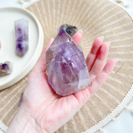 Polished Smokey Amethyst Window Quartz - T1AWQ-3