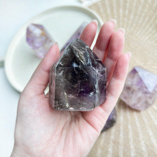 Polished Smokey Amethyst Window Quartz - T1AWQ-1