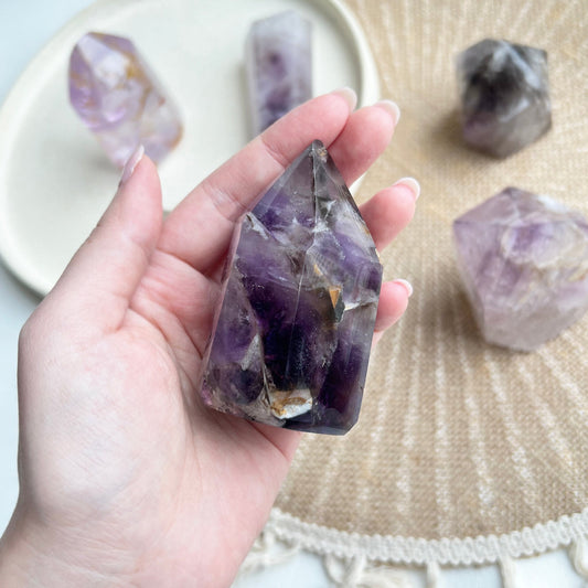 Polished Smokey Amethyst Window Quartz - T1AWQ-5