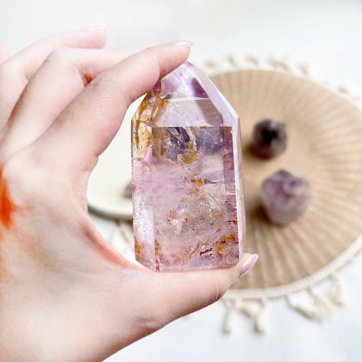 Polished Smokey Amethyst Window Quartz - T1AWQ-6